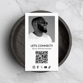 Tarjeta De Visita Código QR de medios sociales Añadir foto vertical