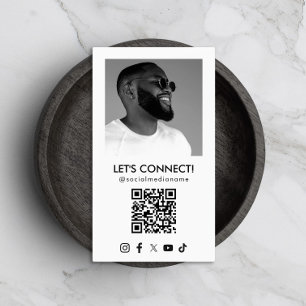 Tarjeta De Visita Código QR de medios sociales Añadir foto vertical