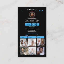 Tarjeta De Visita Código QR de medios sociales azul TikTok