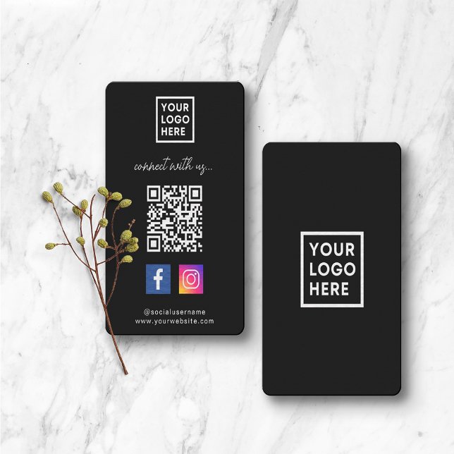 Tarjeta De Visita Código QR de medios sociales Conéctate con nosotro (Subido por el creador)