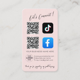 Tarjeta De Visita Código QR de medios sociales - Diseño rosa