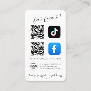 Tarjeta De Visita Código QR de medios sociales - Diseño rosa