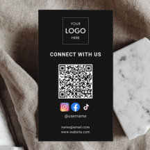 Código QR de medios sociales logotipo moderno negr