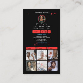 Tarjeta De Visita Código QR de medios sociales rojos de TikTok