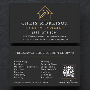 Tarjeta De Visita Código QR de Mejora del Hogar Profesional