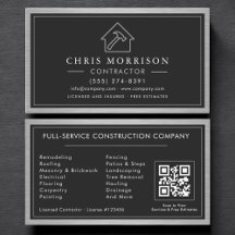 Código QR de metal negro plateado de construcción