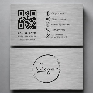 Tarjeta De Visita Código QR de metal para coach de negocios
