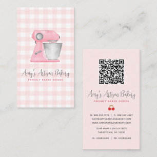 Tarjeta De Visita Código QR de mezclador de panadería de rosa sonros