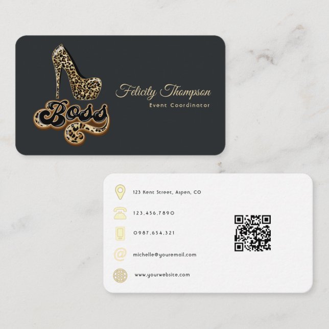 Tarjeta De Visita Código QR de moda (Anverso / Reverso)