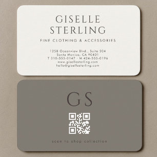 Tarjeta De Visita Código QR de moda de boutique de lujo chic