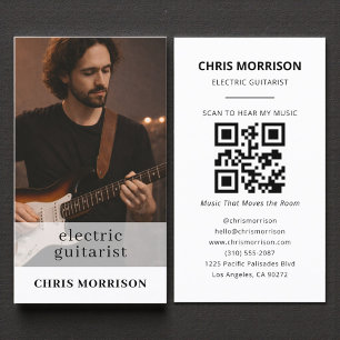Tarjeta De Visita Código QR de Músico Guitarrista Eléctrico Foto