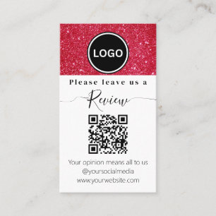 Tarjeta De Visita Código QR de Navidad   Déjanos una reseña