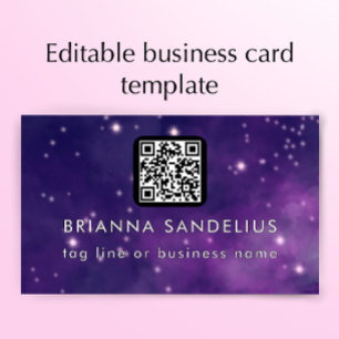 Tarjeta De Visita Código QR de Nebulosa Moderna Única Personalizable