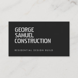 Tarjeta De Visita Código QR de Negocio de Construcción Moldada Negra