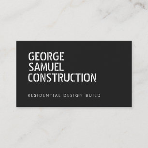 Tarjeta De Visita Código QR de Negocio de Construcción Moldada Negra