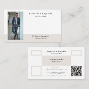 Tarjeta De Visita Código QR de negocios de abogado profesional de fo
