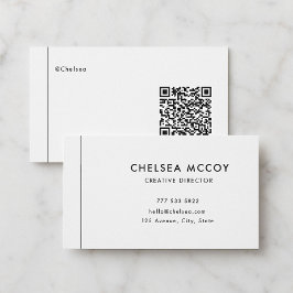 Tarjeta De Visita Código QR de nombre de usuario único moderno simpl