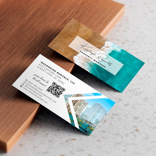 Tarjeta De Visita Código QR de Ocean / Beach Rental Property Manager (Subido por el creador)