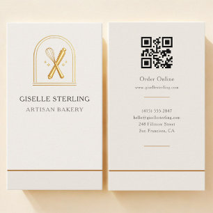 Tarjeta De Visita Código QR de Panadería Artesanal