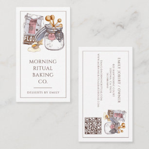 Tarjeta De Visita Código QR de panadería artesanal