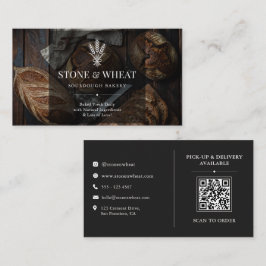 Tarjeta De Visita Código QR de Panadería de Masa Madre Artesanal Rús