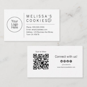 Tarjeta De Visita Código QR de panadería simple y listo para usar