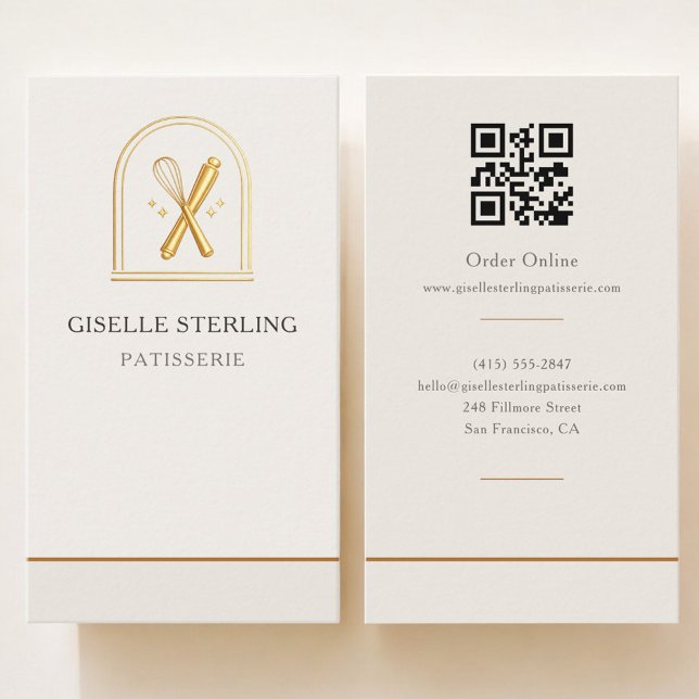 Tarjeta De Visita Código QR de panadería y pastelería (Subido por el creador)