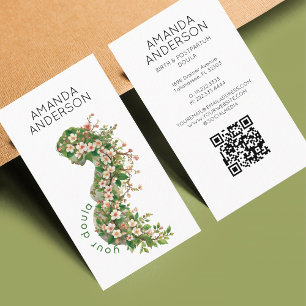 Tarjeta De Visita Código Qr de Partera Doula de Nacimiento Coach de 