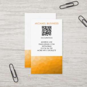 Tarjeta De Visita código QR de patrón de malla geométrica de gradien