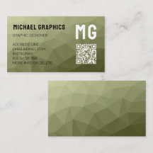 Código QR de patrón de malla geométrica verde del