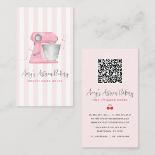 Tarjeta De Visita Código QR de Patrón de Rayas de Mezclador de Panad