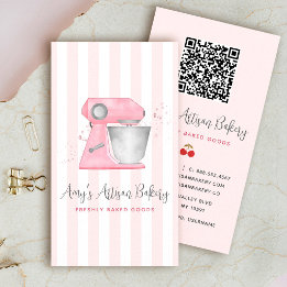 Tarjeta De Visita Código QR de Patrón de Rayas de Mezclador de Panad