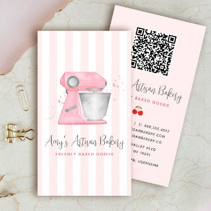 Tarjeta De Visita Código QR de Patrón de Rayas de Mezclador de Panad