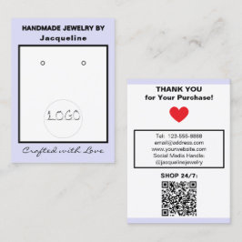 Tarjeta De Visita Código QR de pendientes de joyería con logotipo de