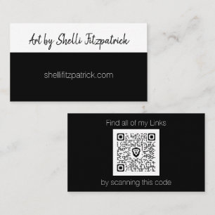 Tarjeta De Visita Código QR de Personalizado blanco y negro minimali