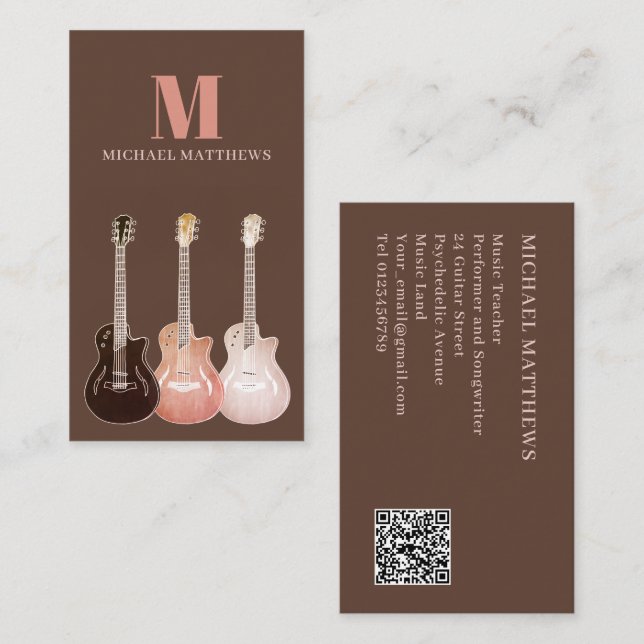 Tarjeta De Visita Código QR de Personalizado de música profesional d (Anverso / Reverso)