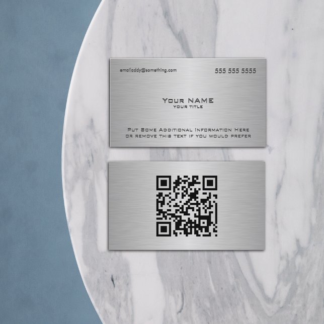 Tarjeta De Visita Código QR de Personalizado metálico moderno (Subido por el creador)