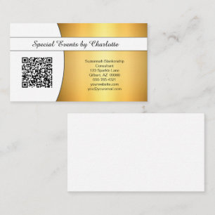 Tarjeta De Visita Código QR de Personalizado profesional Flal Gold
