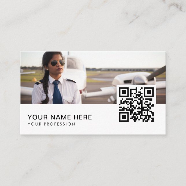 Tarjeta De Visita código QR de piloto privado (Anverso)