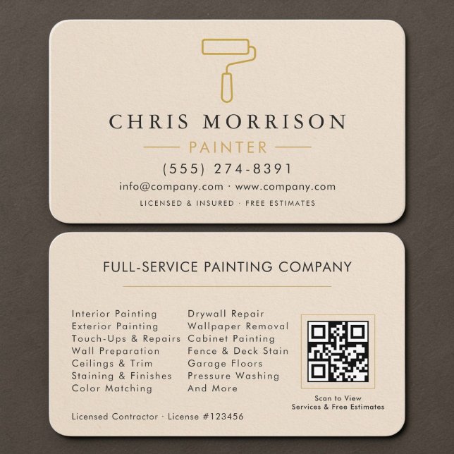 Tarjeta De Visita Código QR de pintor de casas (Subido por el creador)