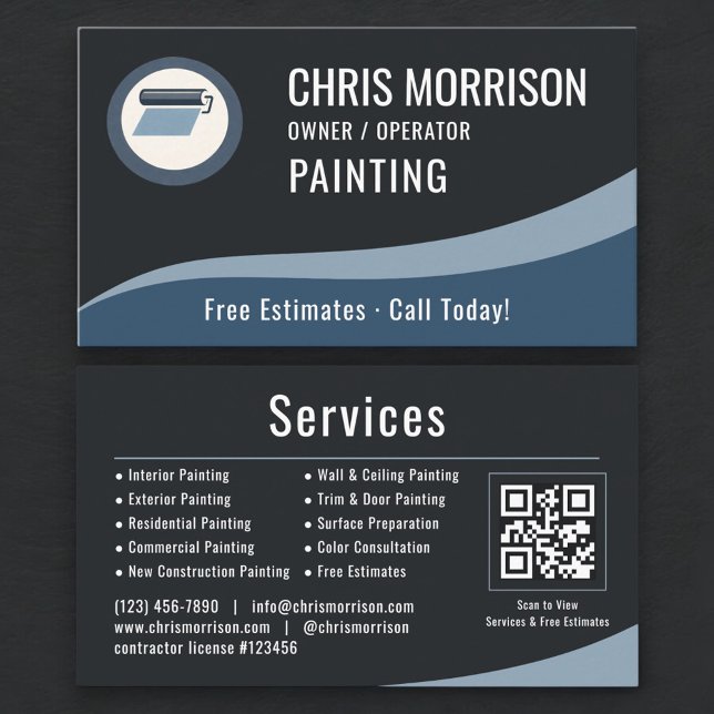 Tarjeta De Visita Código QR de Pintor de Pintura (Subido por el creador)