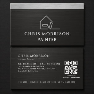 Tarjeta De Visita Código QR de pintor moderno elegante profesional