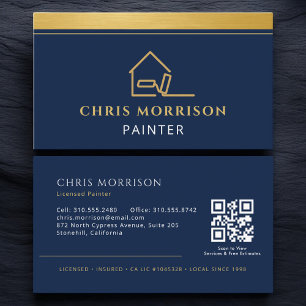 Tarjeta De Visita Código QR de Pintor Profesional