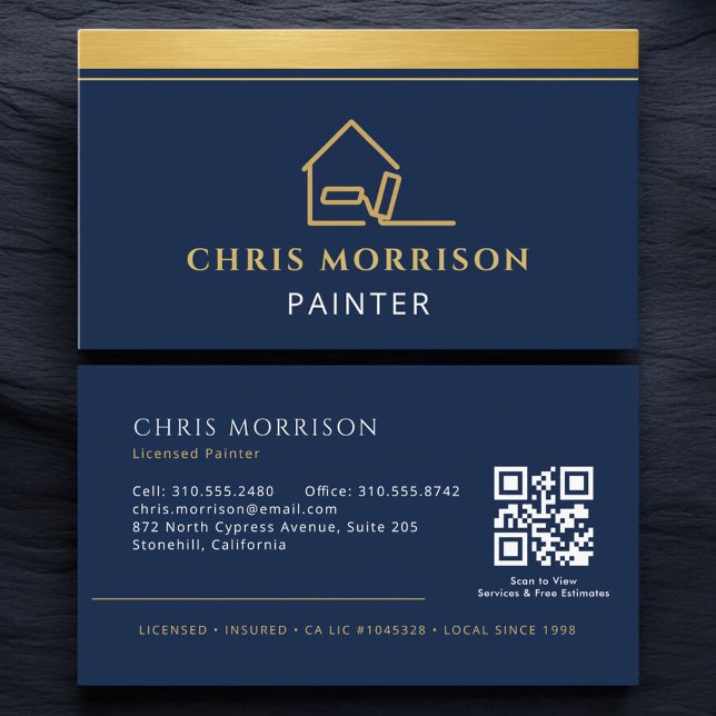 Tarjeta De Visita Código QR de Pintor Profesional (Subido por el creador)