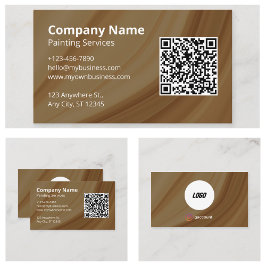 Tarjeta De Visita Código QR de Pintor Profesional