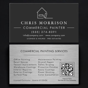 Tarjeta De Visita Código QR de pintura comercial profesional