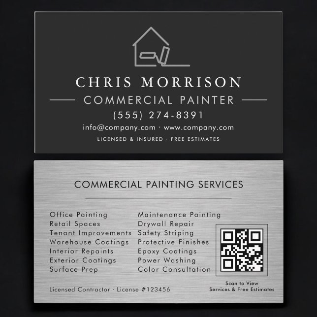 Tarjeta De Visita Código QR de pintura comercial profesional (Subido por el creador)