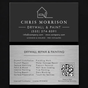 Tarjeta De Visita Código QR de pintura de Drywall y pintura profesio