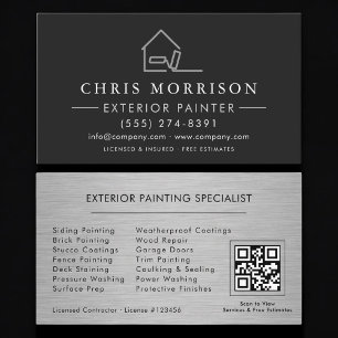 Tarjeta De Visita Código QR de Pintura Exterior Profesional