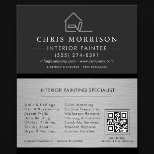 Tarjeta De Visita Código QR de pintura interior profesional